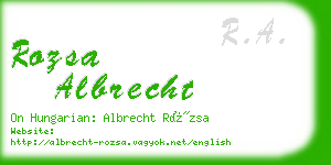 rozsa albrecht business card